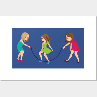 Kids jumping rope Posters and Art